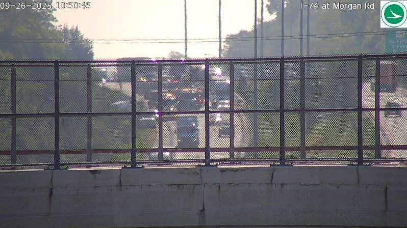 Lane blocked on I-74 following crash in Whitewater Township