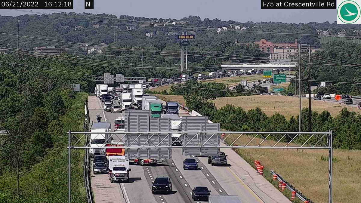 Delays expected on I-75 in West Chester Township due to crash