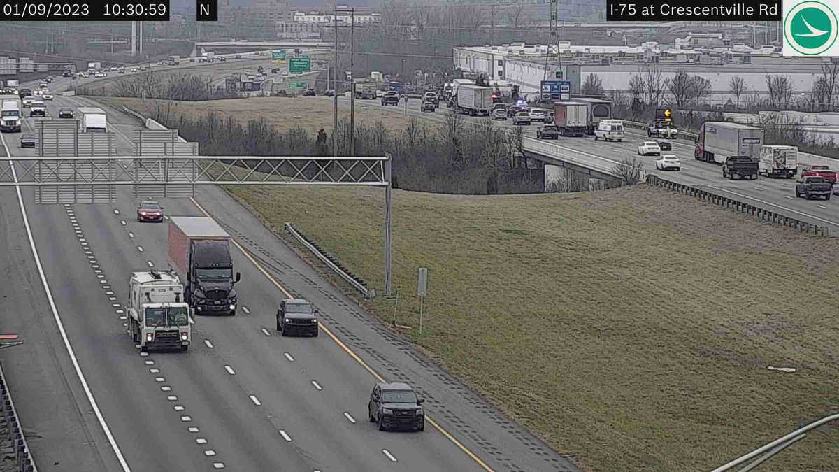 Crash on I-75 in West Chester Township cleared