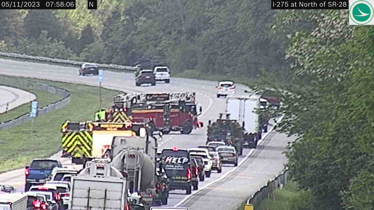 Lane blocking crash on I-275 in Milford has been cleared
