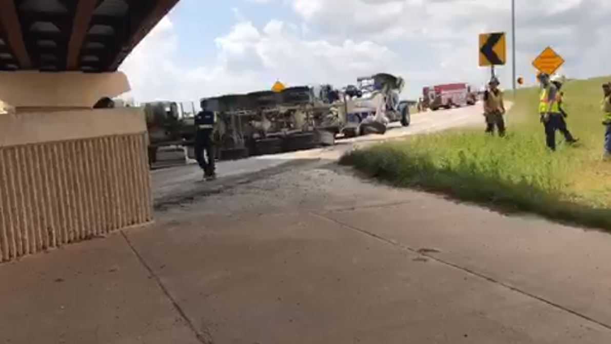 I40 westbound reopens at I35 in Oklahoma City after cement truck crash