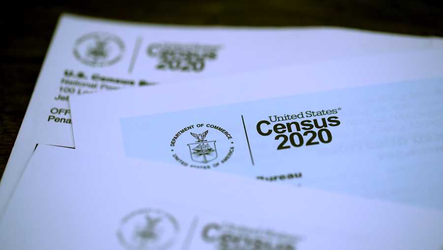The U.S. Census logo appears on census materials received in the mail with an invitation to fill out census information online.