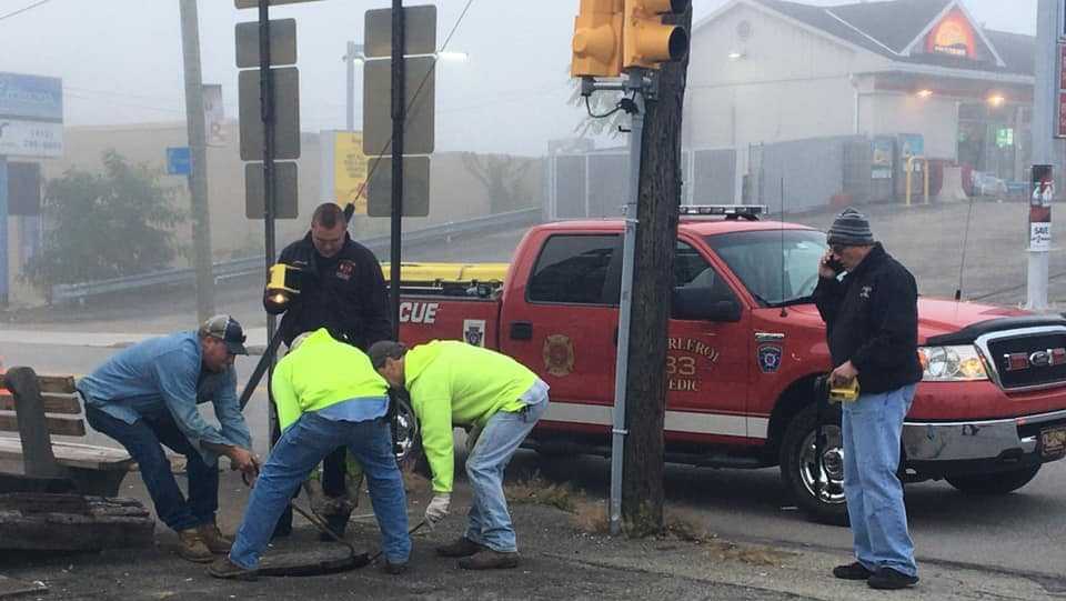 Crews work to control overflow of gasoline at gas station in Charleroi
