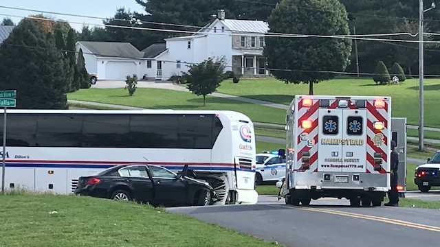 Photos: Several injured in charter bus crash in Baltimore County