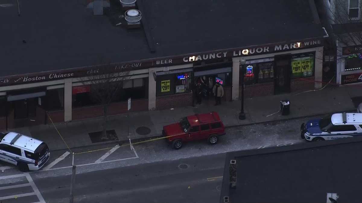 Two hurt in shooting at liquor store along busy Boston street