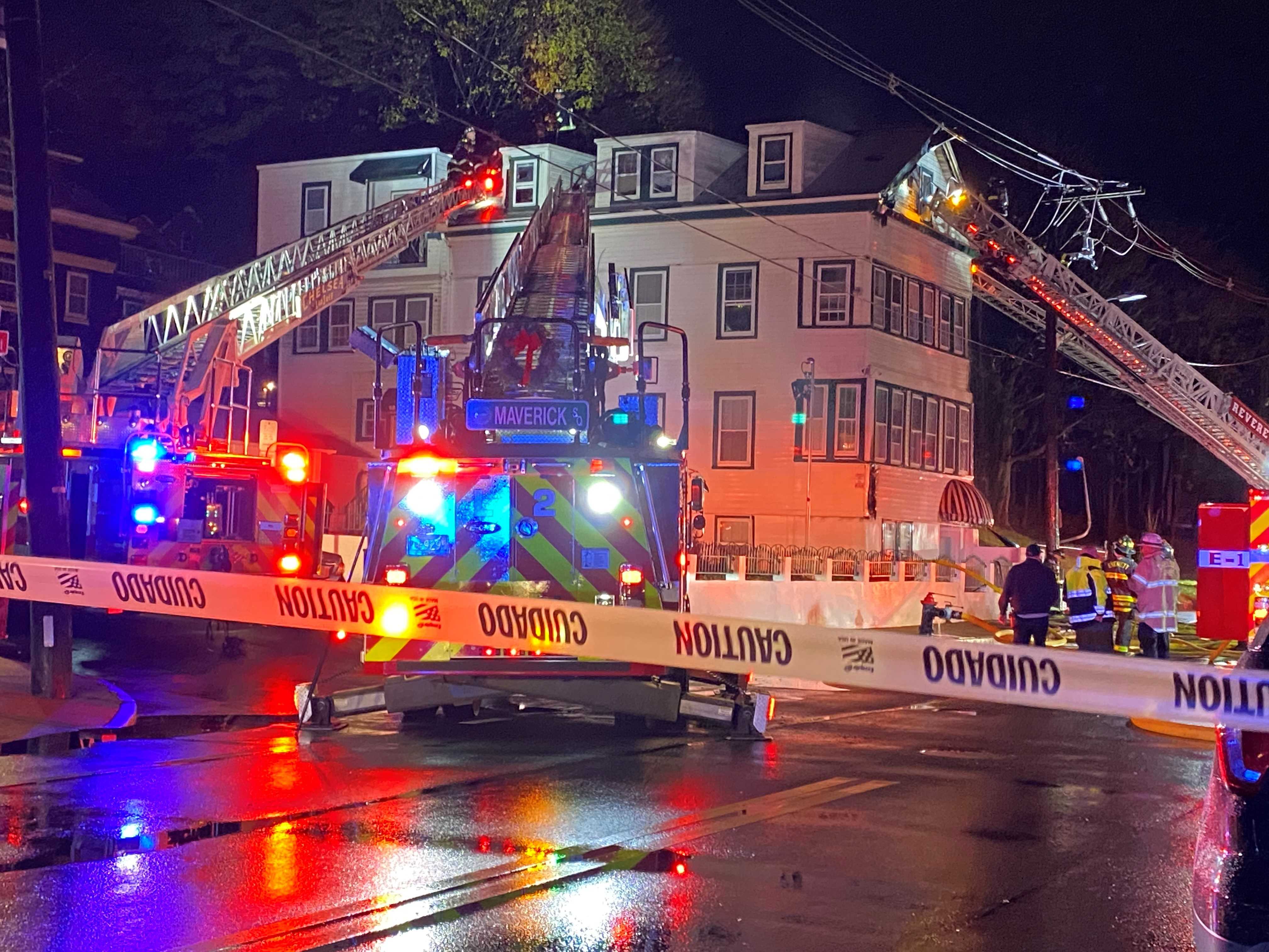 Firefighters Battle Heavy Flames In Chelsea Apartment Building