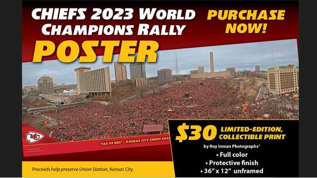 Poster of KC's World Series rally on sale at Union Station