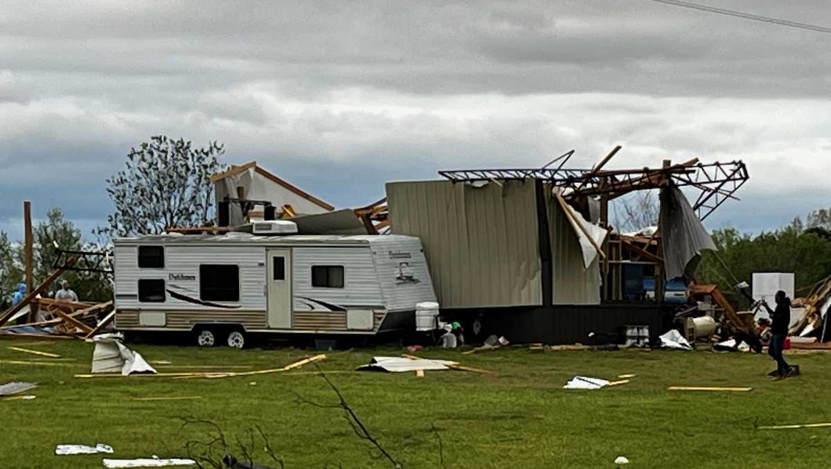 Possible tornado throws sheet metal hundreds of feet into air, leaves damage in Chilton County