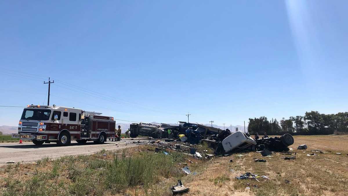 1 dead after accident between two semi-trailers in California