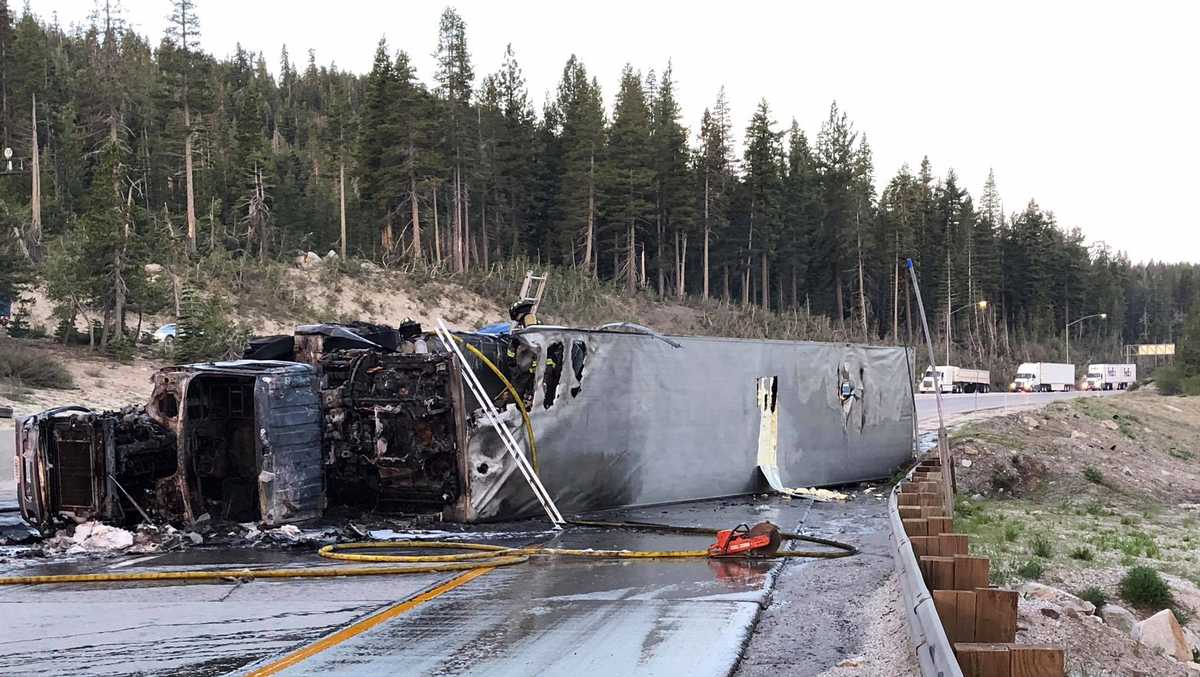 EB I-80 in Soda Springs reopens after big rig crash