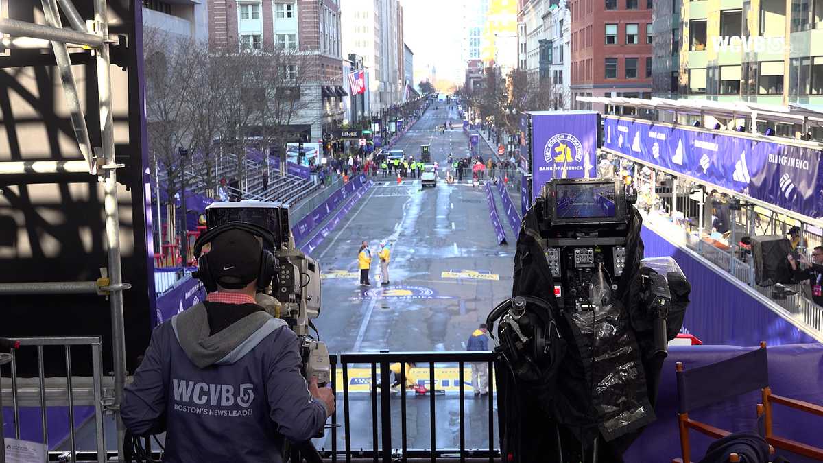 How does WCVB broadcast the Boston Marathon?