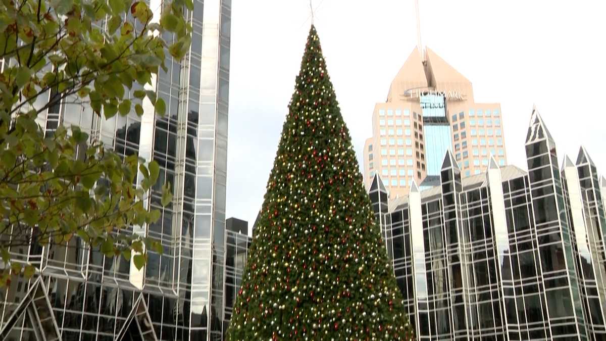 Pittsburgh Christmas tree up at PPG Place rink downtown