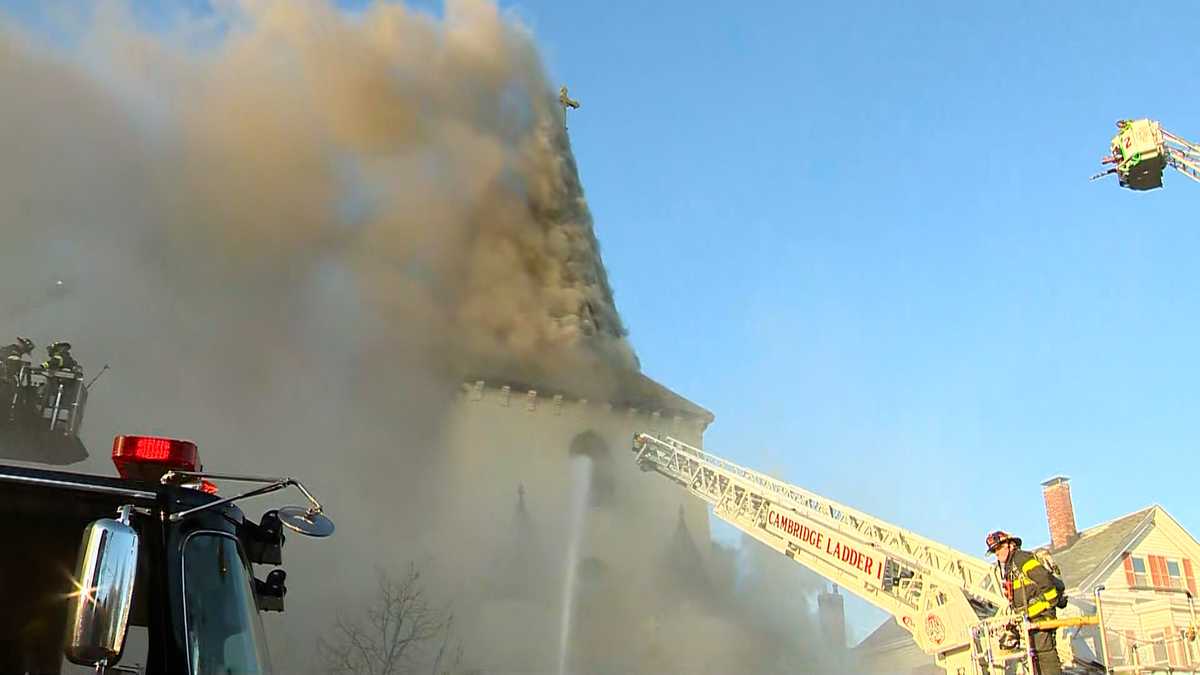 Multi-alarm fire breaks out at Faith Lutheran Church in Cambridge