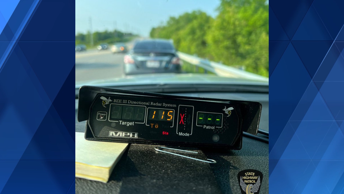 Driver pulled over on highway in Liberty Township for going 115 mph