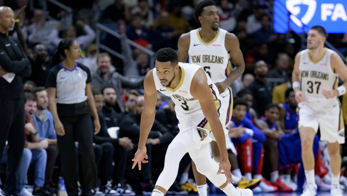 CJ McCollum scores 32 points to lead shorthanded Pelicans past Pistons