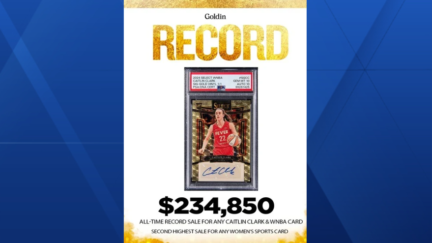 Caitlin Clark autographed basketball card sells for more than 