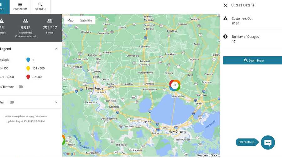 St tammany louisiana power outage cleco