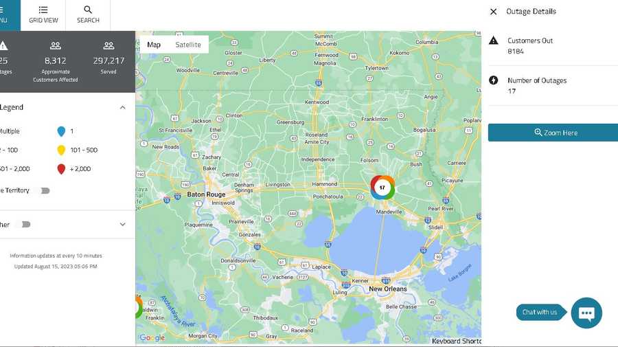 St tammany louisiana power outage cleco