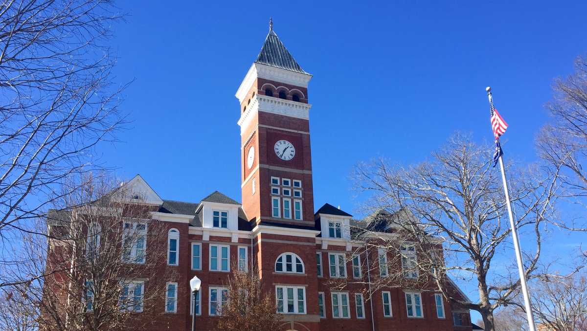 Clemson University 2 Tillman Hall Black and White Signed, Numbered