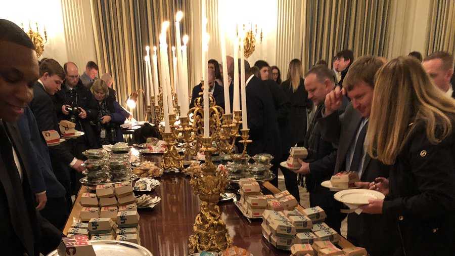 'American fast food': Trump celebrates champion Clemson with burgers, pizza