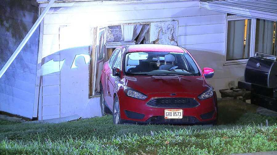 Car crashed into home's bedroom window