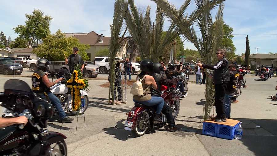 over a thousand bikers from all over california come out for biker blessing in hollister