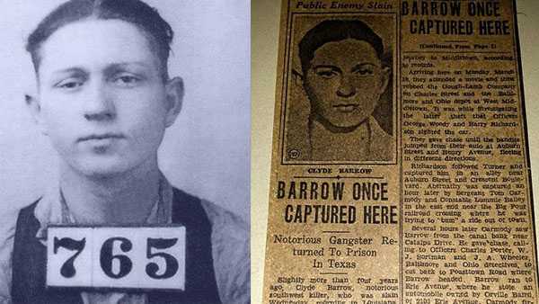 Clyde Barrow once arrested in Middletown
