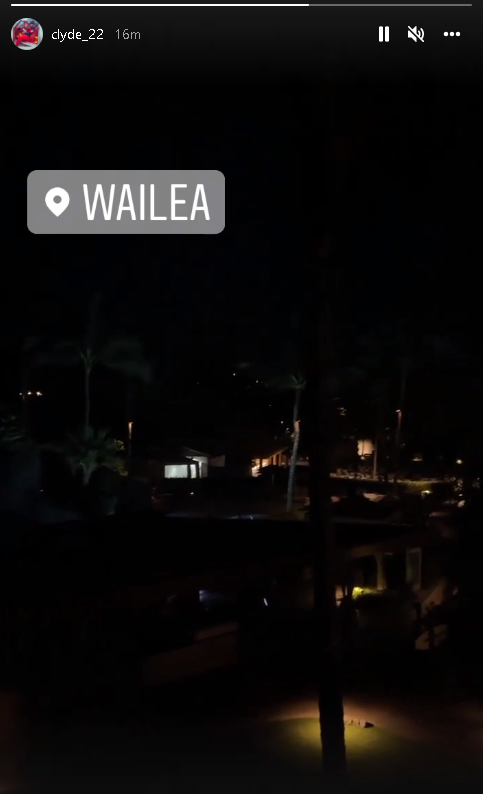Clyde Edwards-Helaire Hawaii Instagram story