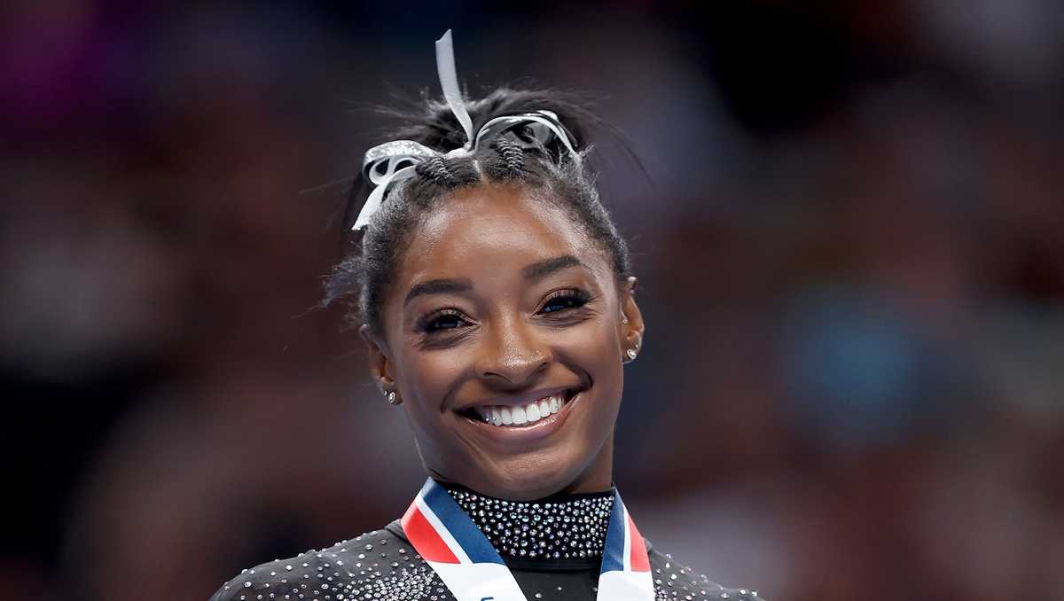 Simone Biles says she’s aiming for the Paris Olympics next year