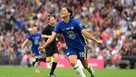 Sam Kerr celebrates scoring for Chelsea against Manchester City last year.