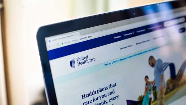 The United HealthCare Group Inc. website on a laptop computer arranged in Hastings on Hudson, New York, on Jan. 23, 2021.