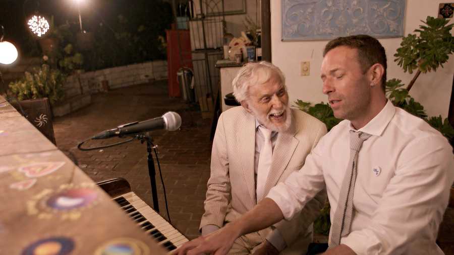 Dick Van Dyke and Chris Martin in the new music video for "All My Love."