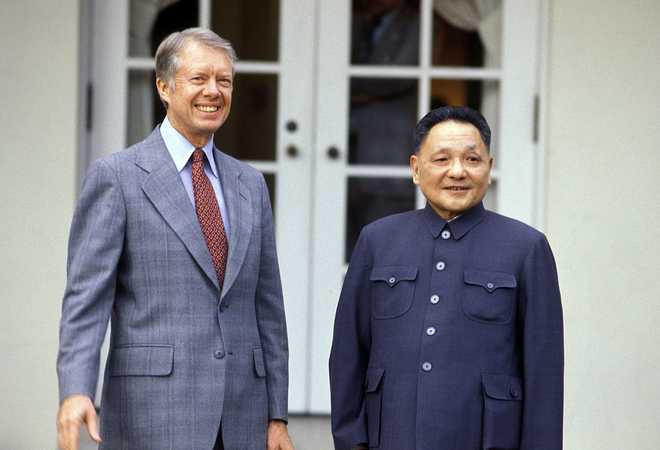 President Jimmy Carter and Chinese leader Deng Xiaoping are pictured in Washington DC, United States on Jan. 30, 1979.