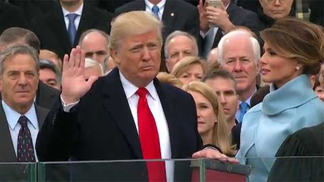 Donald Trump takes oath of office to become the 45th President of the United States of America.