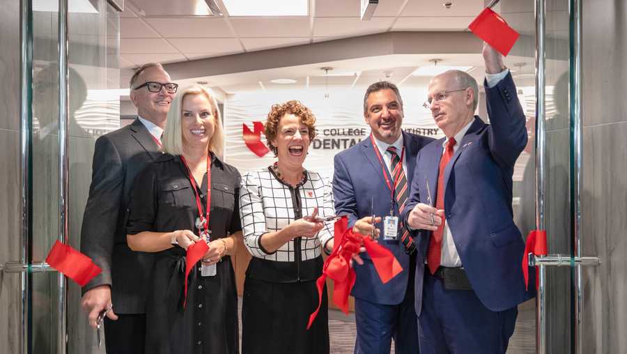 The University of Nebraska Medical Center College of Dentistry celebrates the completion of a $2.6-million-dollar renovation of the Omaha Dental clinic at the Durham Outpatient Centers with a ribbon-cutting ceremony on Monday, October 14, 2019.