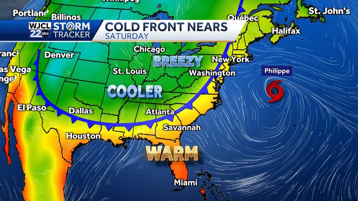 Savannah: Tracking a strong cold front and Philippe