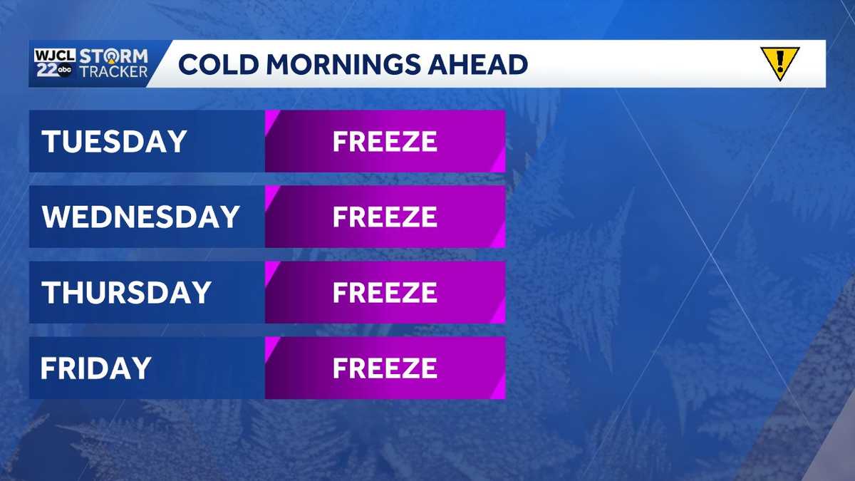 Impact Day: Multiple freezes this week for Southeast Georgia, Lowcountry