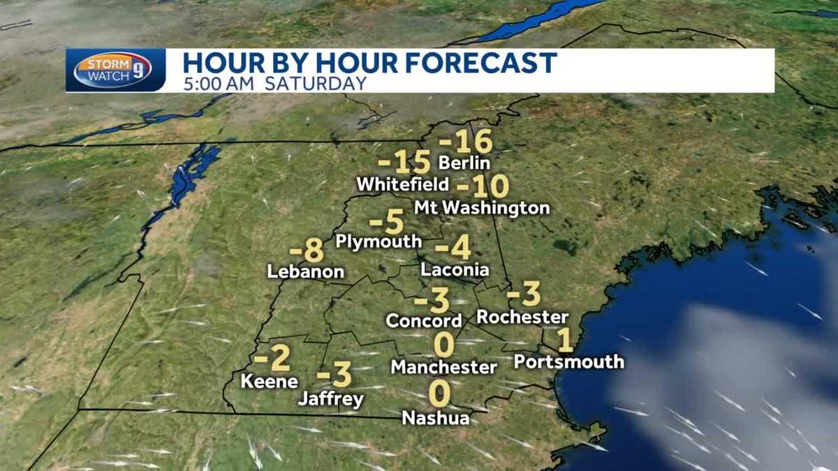 New Hampshire Valentine's Day forecast Frigid air mass in place