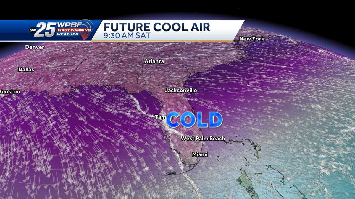 Reinforcing shot of cold air moving into South Florida
