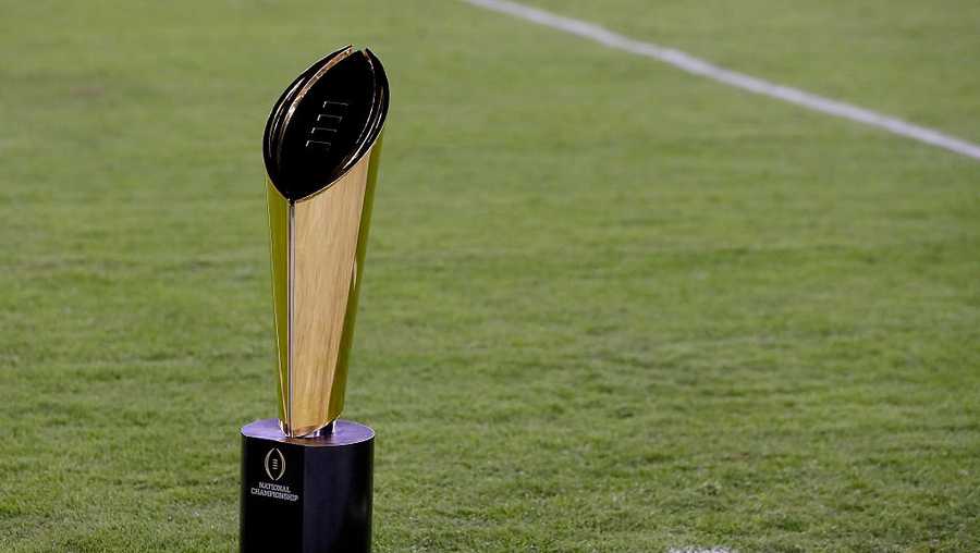 The College Football Playoff National Championship Trophy presented by Dr Pepper is seen prior to the 2017 College Football Playoff National Championship Game between the Alabama Crimson Tide and the Clemson Tigers at Raymond James Stadium on January 9, 2017 in Tampa, Florida.
