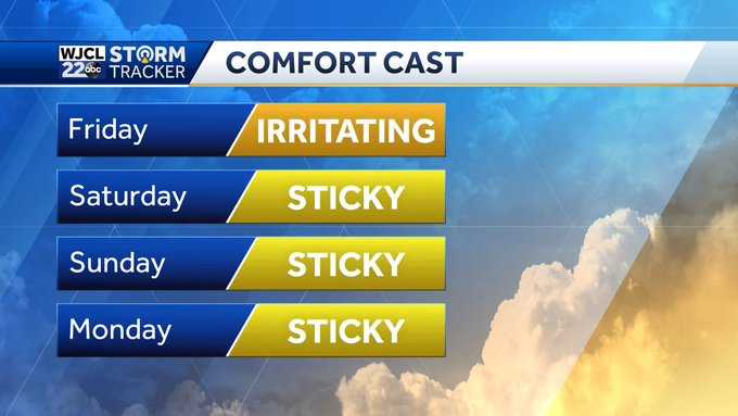 Humidity builds this weekend, rain chances look spotty - WJCL