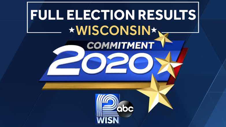 An image showing the WISN Commitment 2020 logo and Wisconsin election results