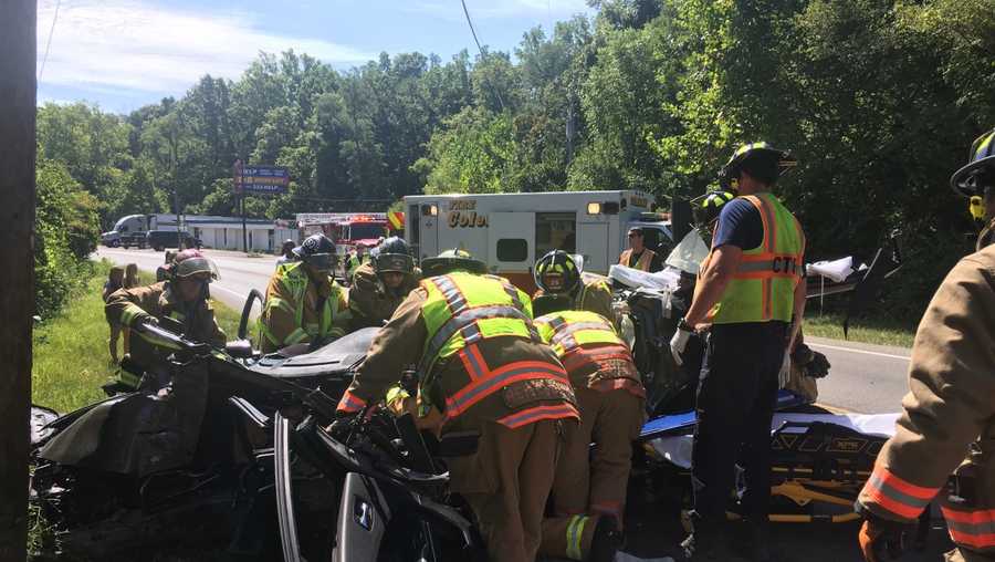 Two people injured after crashing into utility pole in Colerain Township