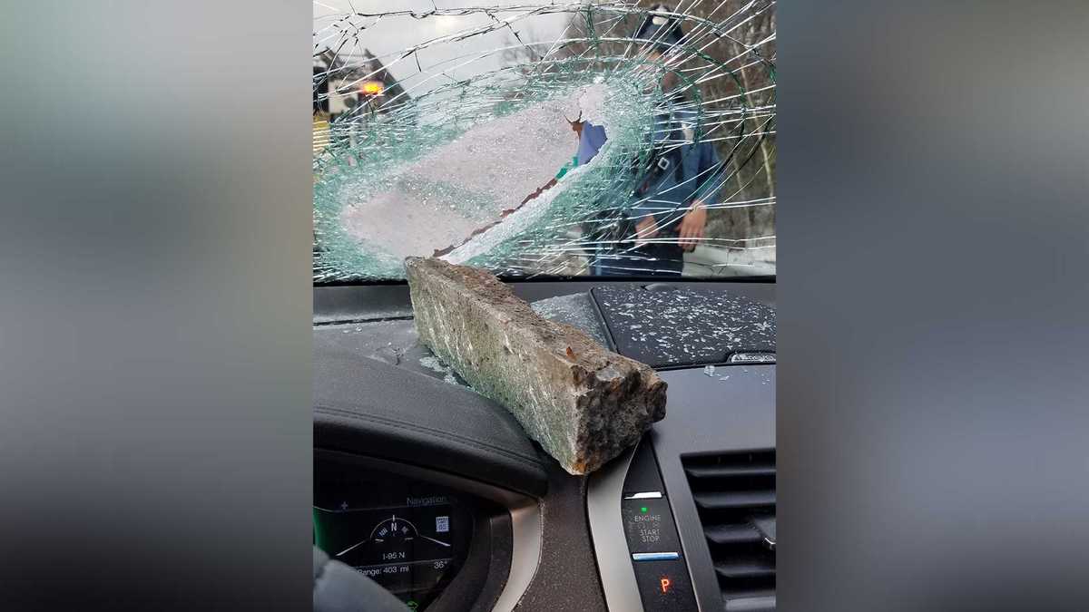 Police confirm concrete fell from I95 overpass, smashed through windshield
