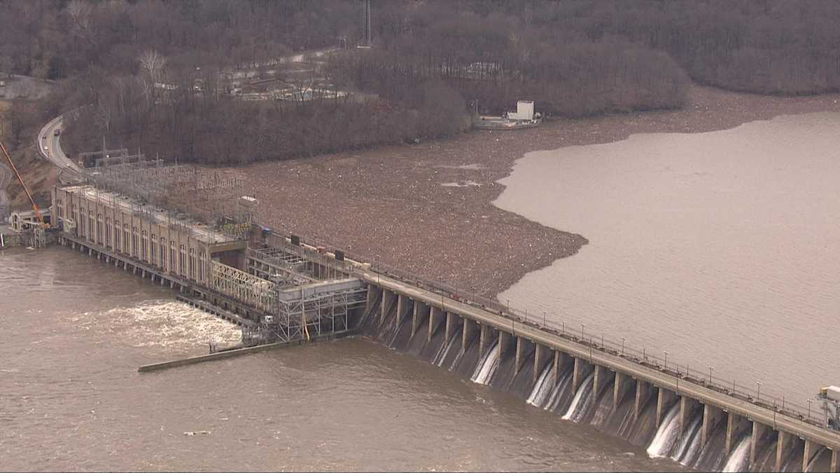 Debris piling up at Conowingo Dam