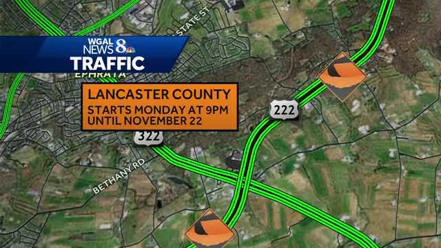 Map Of Route 222 Pa Stretch Of Route 222 Near Ephrata, Lancaster County, To Have Lane  Restriction For Several Months