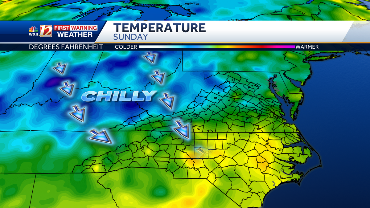 Warm Streak Ends in North Carolina, Cool down to start the week