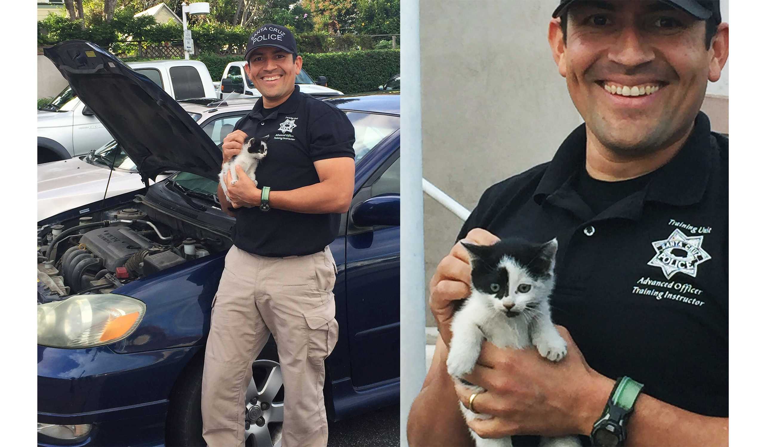 Santa Cruz cop adopts cat after rescue