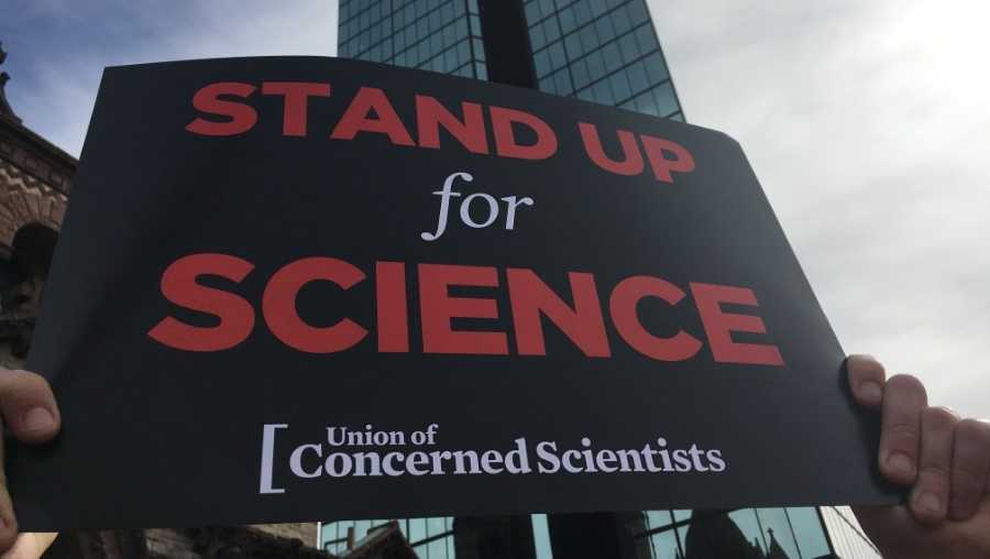 Supporters of science rally in Boston