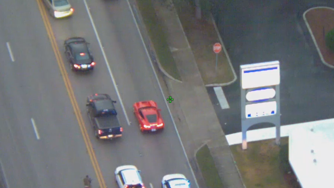 WATCH: High speed police chase involving red Corvette in Volusia County